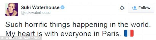 Το tweet της Suki Waterhouse