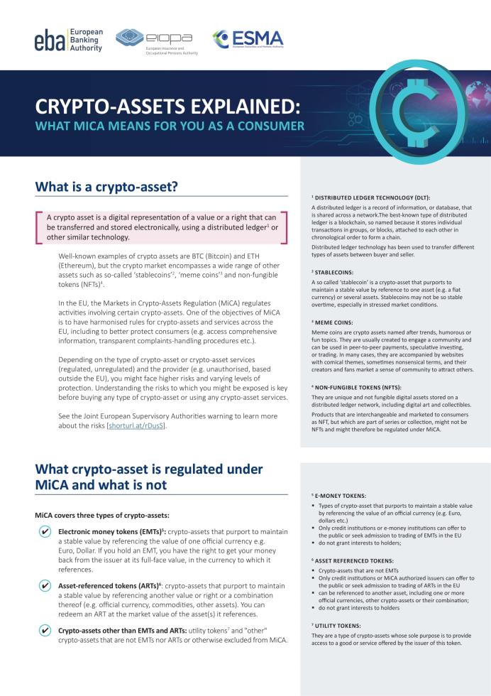 5290787133135412 Updated Joint ESAs Factsheet on crypto-assets CY EN-1
