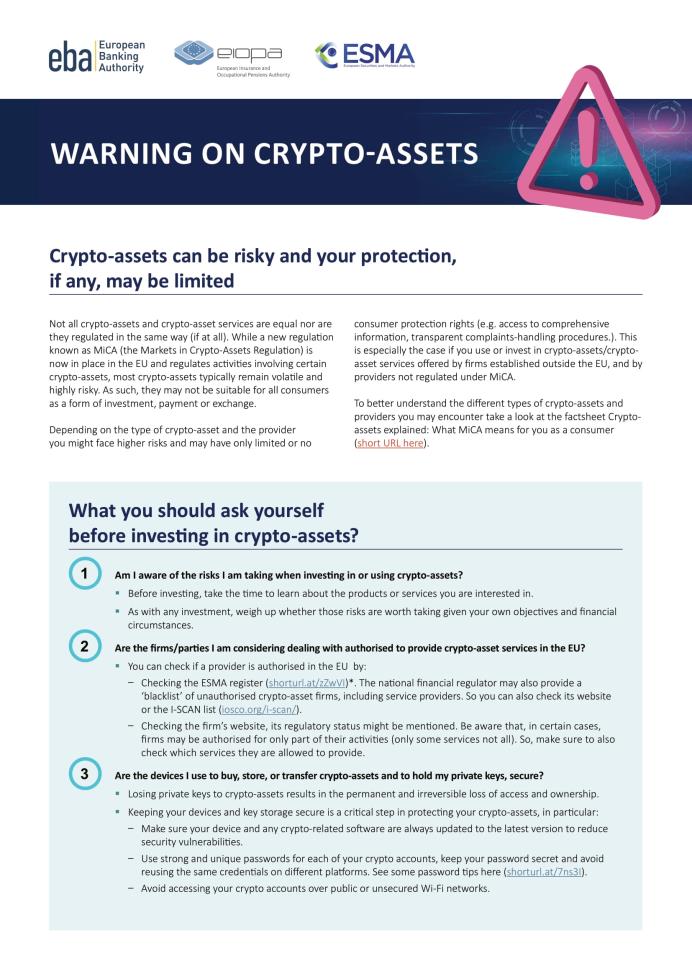5290787109386052 Updated Joint ESAs revised warning on crypto-assets EN-1
