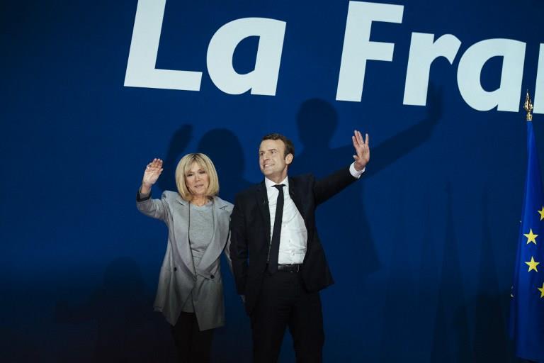 Emmanuel Macron, election evening at the Parc des Expositions in Paris.Emmanuel Macron, soiree electorale au Parc des Expositions de Paris.