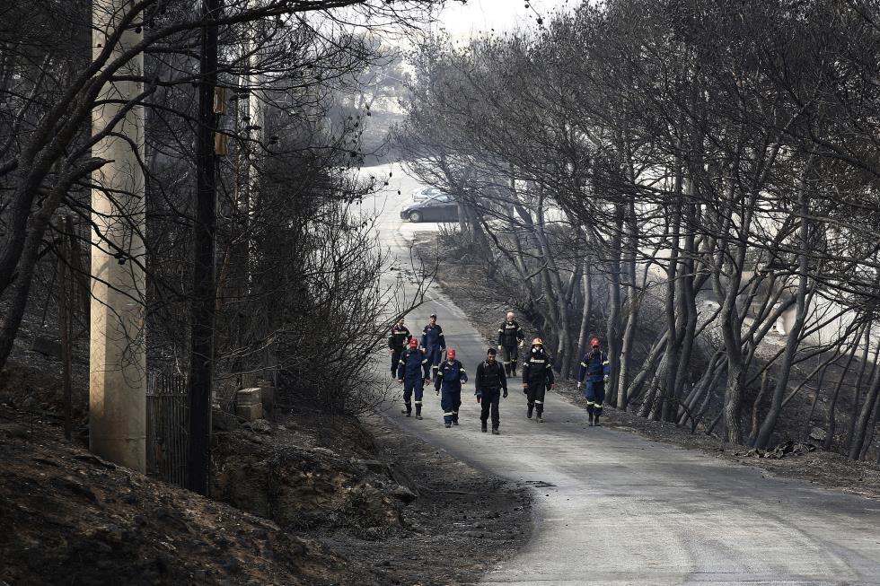 Wildfire in Penteli Mountain in Athens