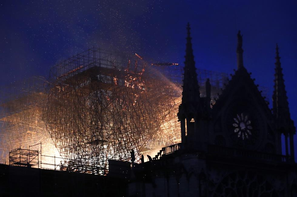 Cathedral of Notre-Dame of Paris on fire