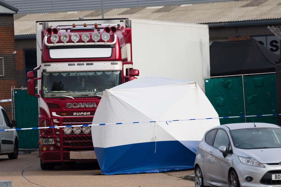 Dead bodies discovered in a lorry on an Industrial Estate in Grays, Essex