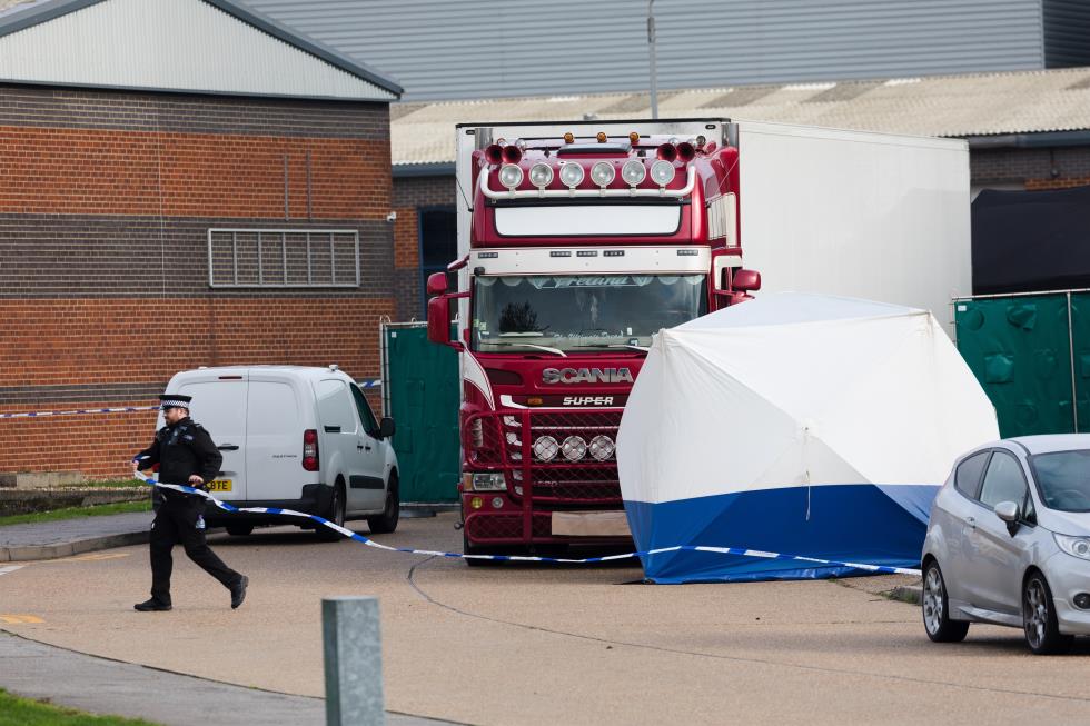 Dead bodies discovered in a lorry on an Industrial Estate in Grays, Essex