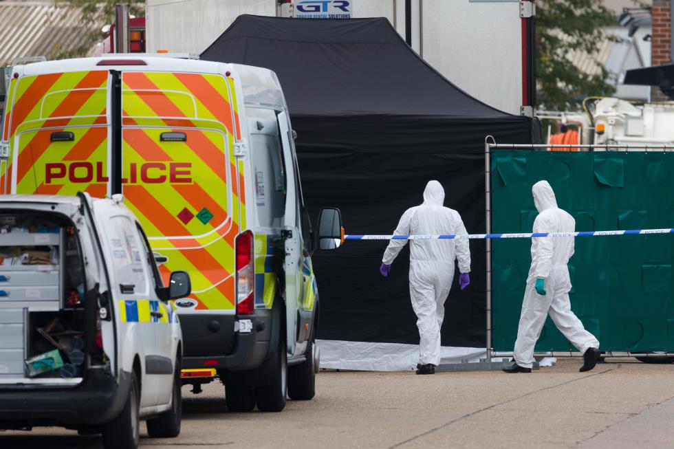 Dead bodies discovered in a lorry on an Industrial Estate in Grays, Essex