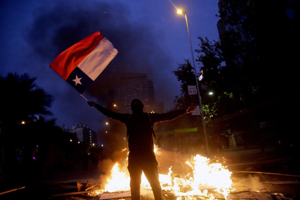 Anti-governemnt protests in Santiago