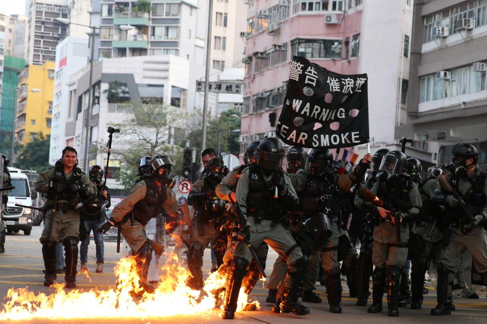 Protest against anti-mask law in Hong Kong