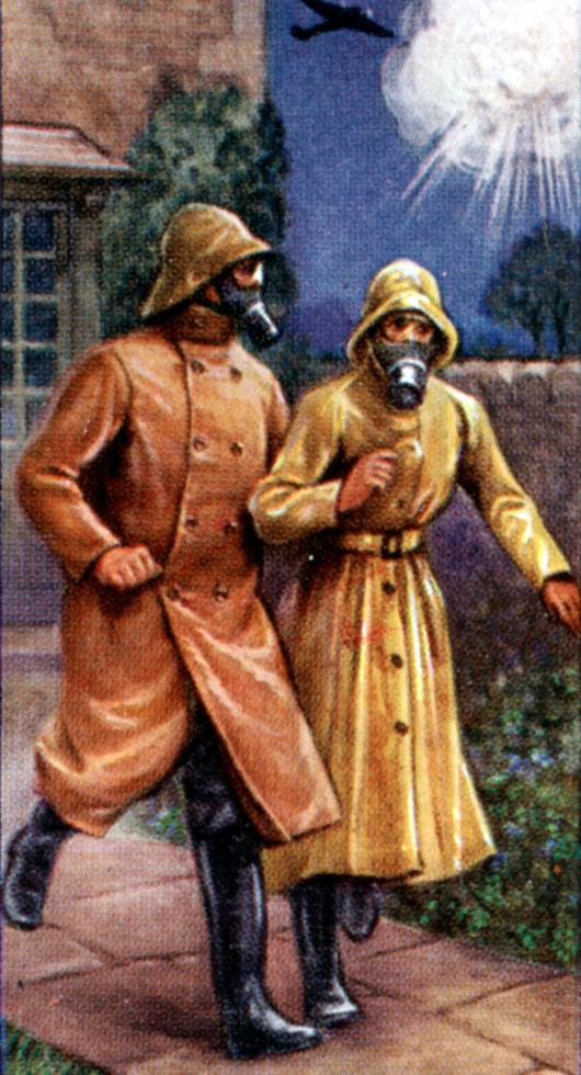 Air Raid Precautions, cigarette card, British, 1938.
