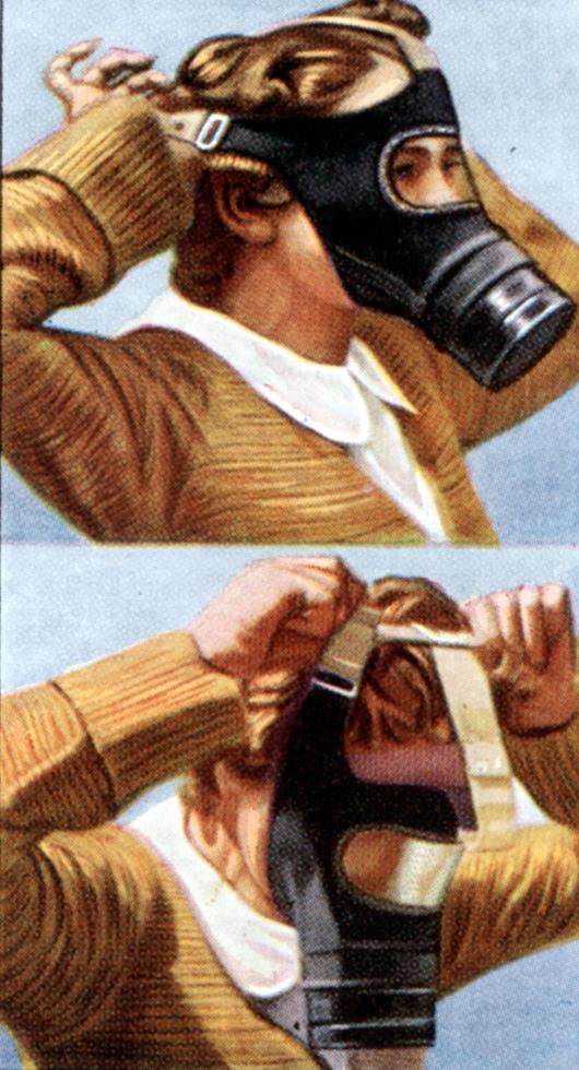 Air Raid Precautions, cigarette card, British, 1938.