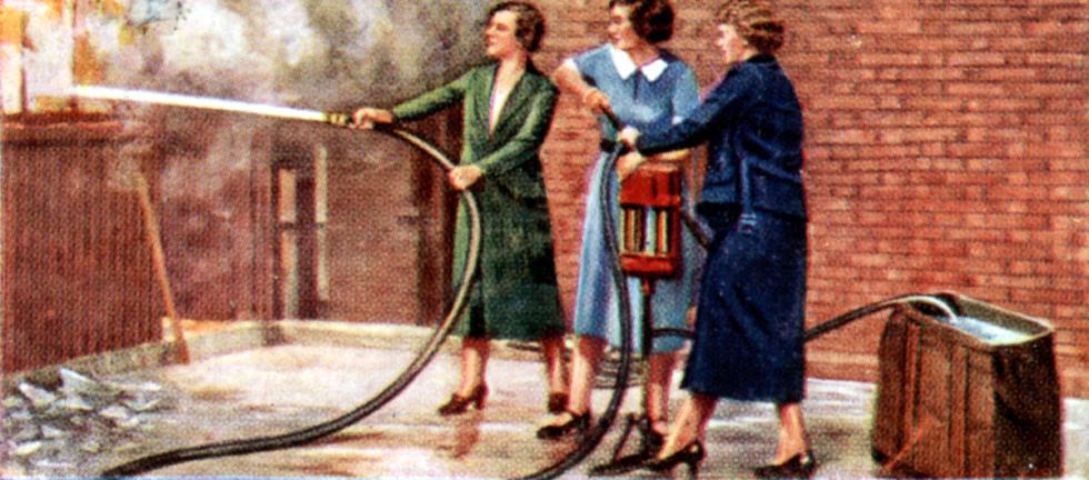 Air Raid Precautions, cigarette card, British, 1938.