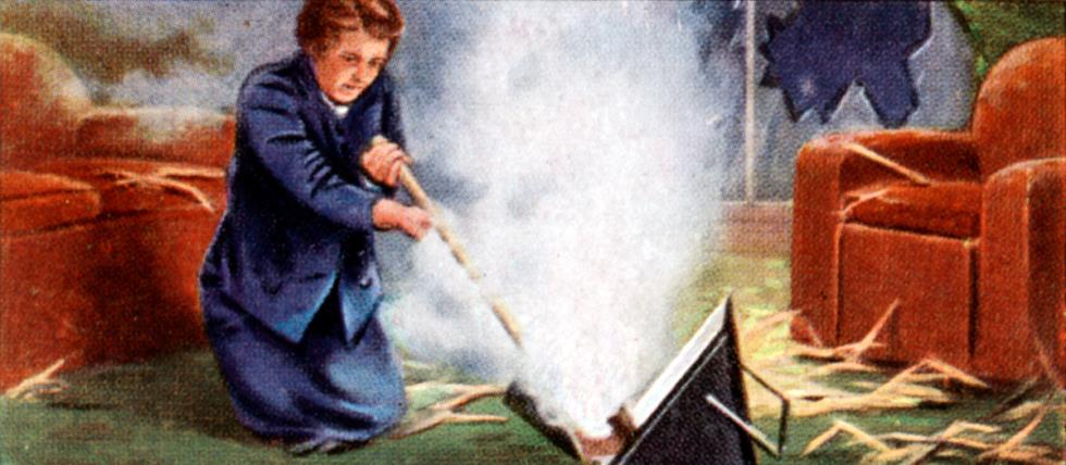 Air Raid Precautions, cigarette card, British, 1938.