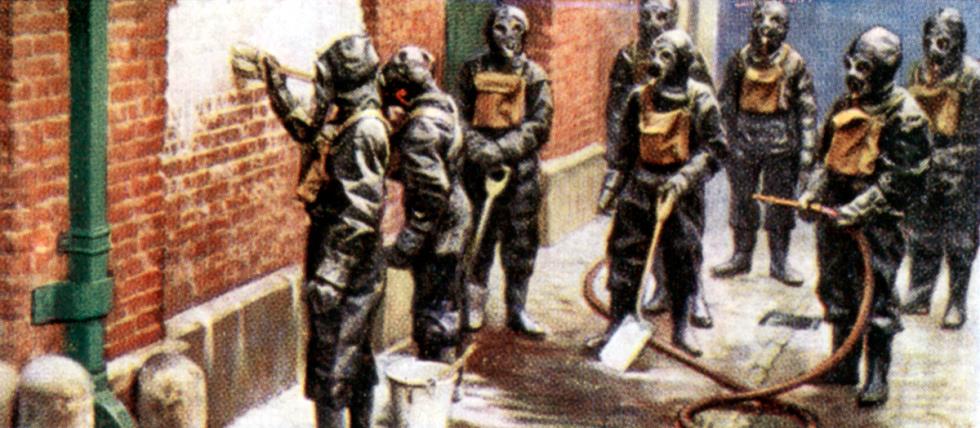Air Raid Precautions, cigarette card, British, 1938.