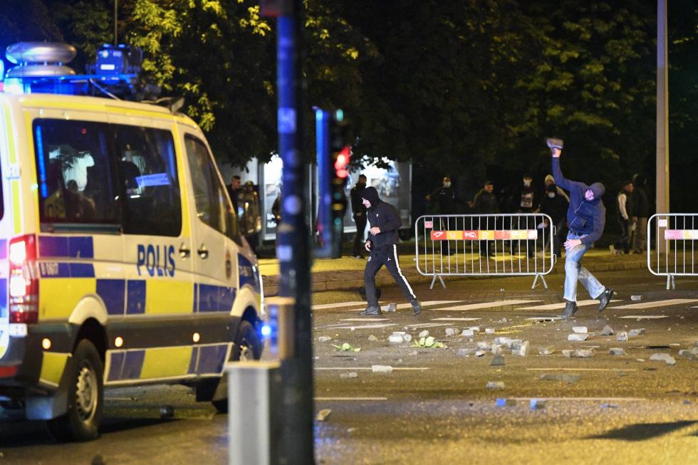 Riot in the Rosengard neighbourhood of Malmo