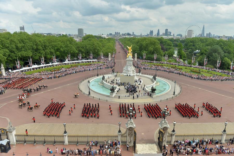 Trooping the Color Queens 90th birthday parade in London