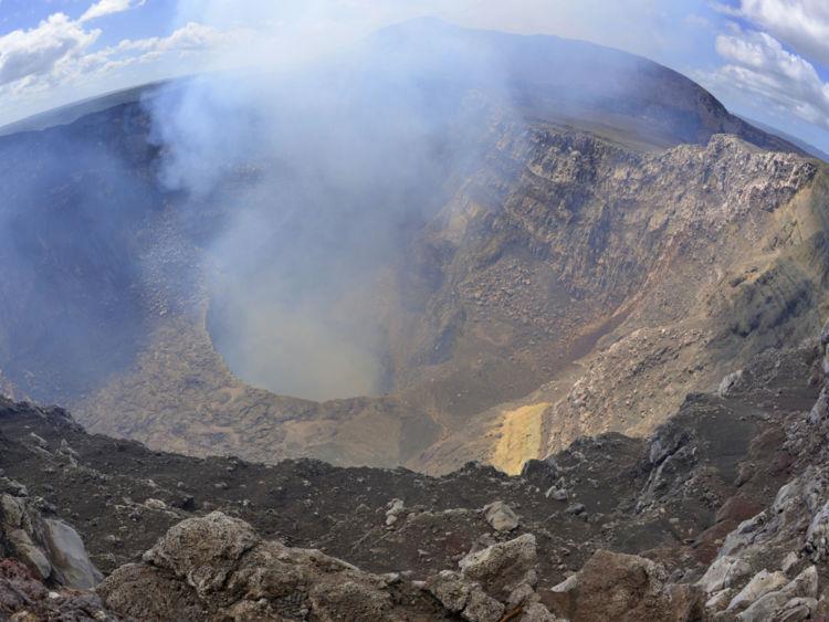 Crater of an active volcano