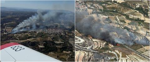 Προσπάθειες προστασίας κατοικιών από την πυρκαγιά στο Όμοδος-Στη μάχη και εναέρια μέσα (pics)