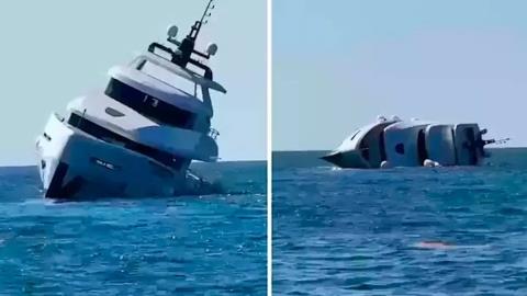 ΒΙΝΤΕΟ: Υπερπολυτελές γιοτ στην Τουρκία βυθίστηκε μετά την καθέλκυσή του
