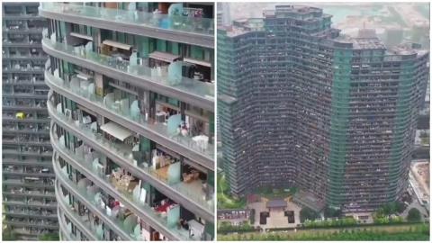 ΒΙΝΤΕΟ: Πολυκατοικία στην Κίνα στεγάζει 20.000 ανθρώπους και μοιάζει με ολόκληρη πόλη