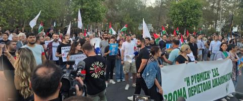 Με πορεία προς το κέντρο της Λευκωσίας ολοκληρώθηκε η ειρηνική διαμαρτυρία για την Παλαιστίνη-«Να σταματήσει η γενοκτονία»