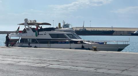 Στη μαρίνα Αγίας Νάπας το σκάφος από στολίσκο για Γάζα που ελλιμενίστηκε στο λιμάνι Λάρνακας