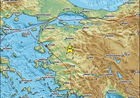 Σεισμός 5,9 Ρίχτερ σημειώθηκε στην Τουρκία-Αισθητός και στα νησιά του Αιγαίου