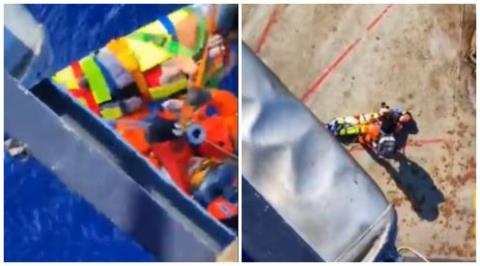 ΒΙΝΤΕΟ: Καρέ καρέ η παραλαβή και η αεροδιακομιδή ασθενούς από εμπορικό πλοίο στη Λάρνακα