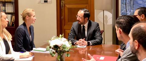 Ο ρόλος της ΕΕ στο Κυπριακό και της Κύπρου στη Μέση Ανατολή στη συνάντηση Χριστοδουλίδη-Κάλας