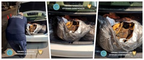Υγειονομική βόμβα στο οδόφραγμα Αγίου Δομετίου-Τουρκοκύπριος μετέφερε 200 κιλά κόκκαλα και δέρματα νεκρών ζώων (pics)