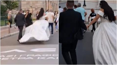 Γαμπρός και νύφη έτρεξαν μαζί με δρομείς στο κέντρο της Αθήνας