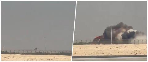 Η στιγμή της συντριβής ινδικού μαχητικού στο Dubai Airshow κατά τη διάρκεια αεροπορικής επίδειξης