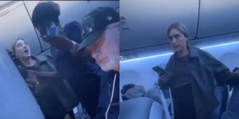 ΒΙΝΤΕΟ: Επιβάτιδα εκτός εαυτού άρχισε να βρίζει αεροσυνοδό και συνεπιβάτες και την πέταξαν έξω