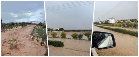 ΒΙΝΤΕΟ: Έβρεξε προβλήματα παγκύπρια ο Byron-Έκλεισαν δρόμοι, πλημμύρισαν υποστατικά