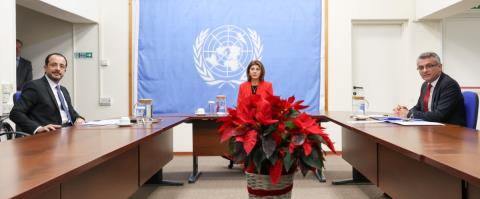 Σε εξέλιξη η κοινή συνάντηση Προέδρου με Ερχιουρμάν και Ολγκίν-Εκδίδεται κοινό ανακοινωθέν από τα Ηνωμένα Έθνη