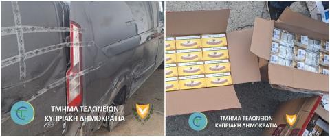 Παράνομα καπνικά αξίας πέραν των 100.000 ευρώ στο βαν με τουρκοκυπριακές πινακίδες που καταδιώχθηκε στον αυτοκινητόδρομο (pics)