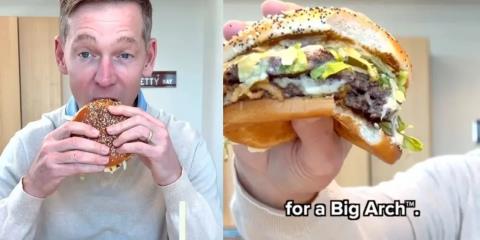 BINTEO: &Omicron; CEO &tau;&eta;&sigmaf; McDonald's &alpha;&pi;&alpha;&nu;&tau;ά &gamma;&iota;&alpha; &tau;&omicron; viral &beta;ί&nu;&tau;&epsilon;&omicron; &pi;&omicron;&upsilon; &delta;&omicron;&kappa;ί&mu;&alpha;&zeta;&epsilon; burger..