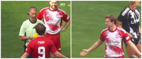 ΒΙΝΤΕΟ: Ποδοσφαιριστής έβαλε φωτιά στην κίτρινη κάρτα που δέχτηκε από διαιτητή σε φιλανθρωπικό αγώνα στο Γουέμπλεϊ