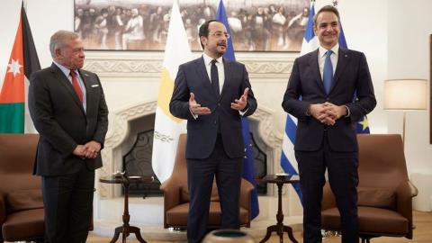 Στο Αμμάν για την 5η Τριμερή Κύπρου-Ελλάδας-Ιορδανίας ο Χριστοδουλίδης