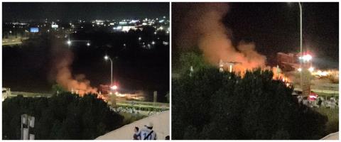 ΒΙΝΤΕΟ: Πυρκαγιά έξω από το ΓΣΠ μετά τον τελικό-Επιχείρηση κατάσβεσης από την Πυροσβεστική